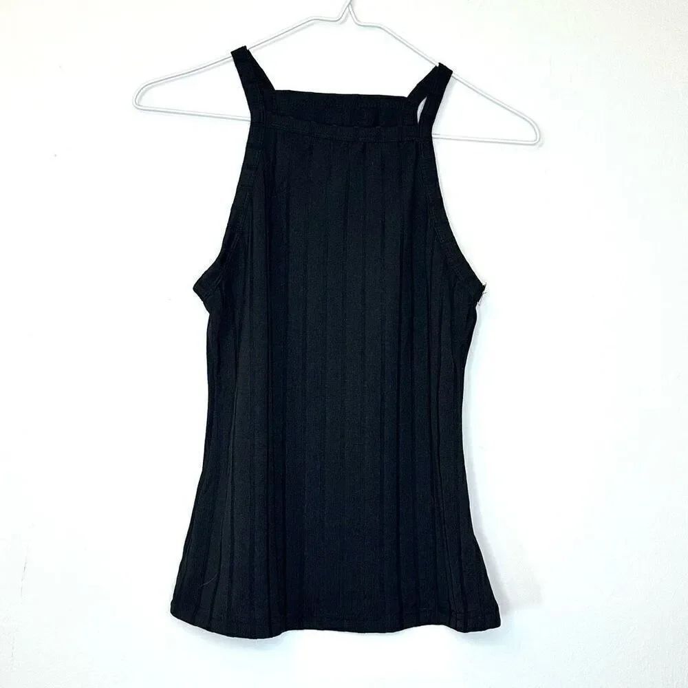 NWOT Shein Knitted Halter Black Tank Top Size Medium